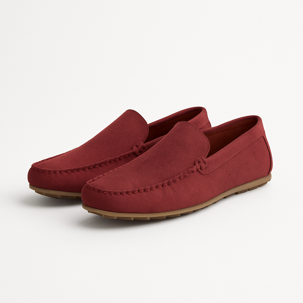 Rote Leinenmokassins - Wierfeld Schuhe